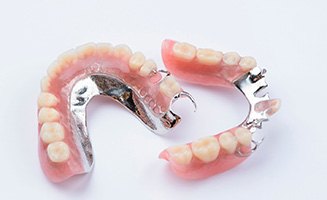 A set of partial dentures